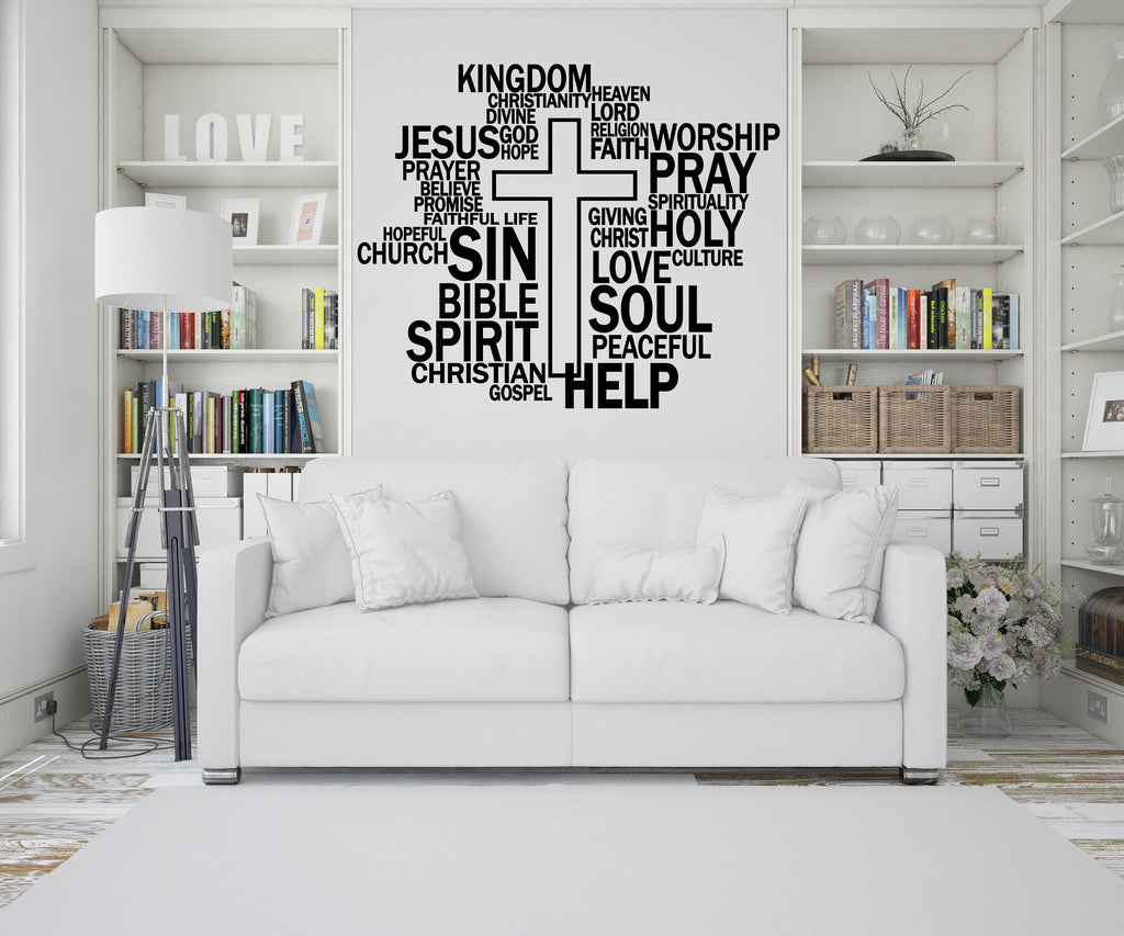 Christian Wall Words, Jesus Word CLoud, Religious Wall Sign, Church Sanctuary Wall Art, Church Wall Decor, Religious Wall Art 312LU