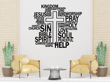 Load image into Gallery viewer, Christian Wall Words, Jesus Word CLoud, Religious Wall Sign, Church Sanctuary Wall Art, Church Wall Decor, Religious Wall Art 312LU