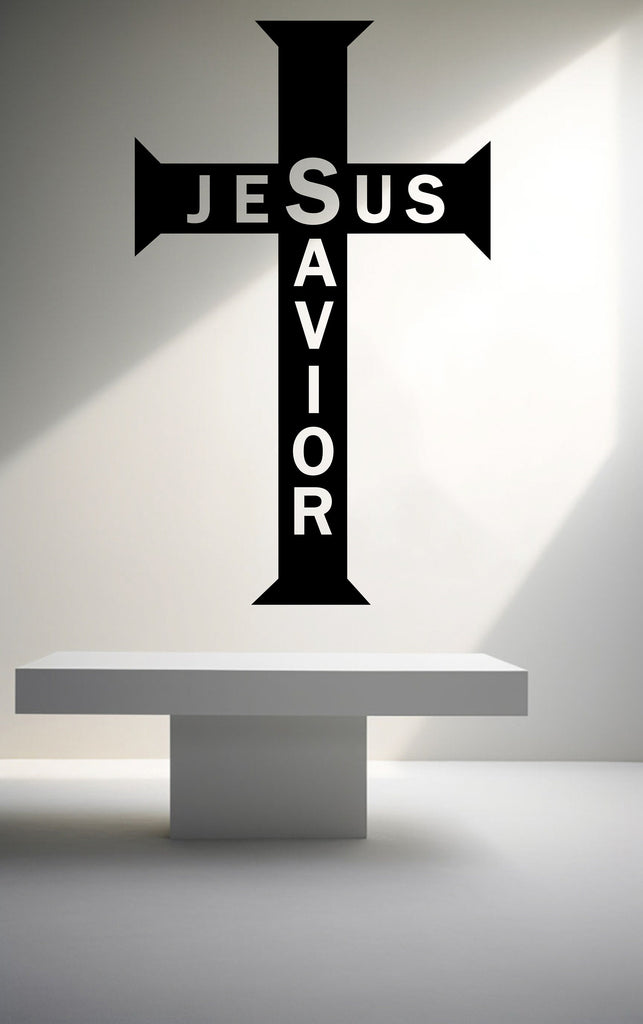 Jesus Savior Christian Religious Cross Wall Sign, Christian Wall Words, Church Sanctuary Wall Art Church Wall Decor Religious Wall Art 313LU