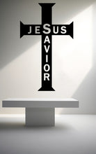 Load image into Gallery viewer, Jesus Savior Christian Religious Cross Wall Sign, Christian Wall Words, Church Sanctuary Wall Art Church Wall Decor Religious Wall Art 313LU
