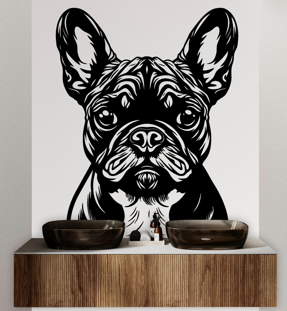 French Bulldog Dog wall decal Dog decor Dog kids Dog wall art Decal Dog Lover Animals Dog Wall Bathroom Wall Decals Stickers Vinyl 001DE