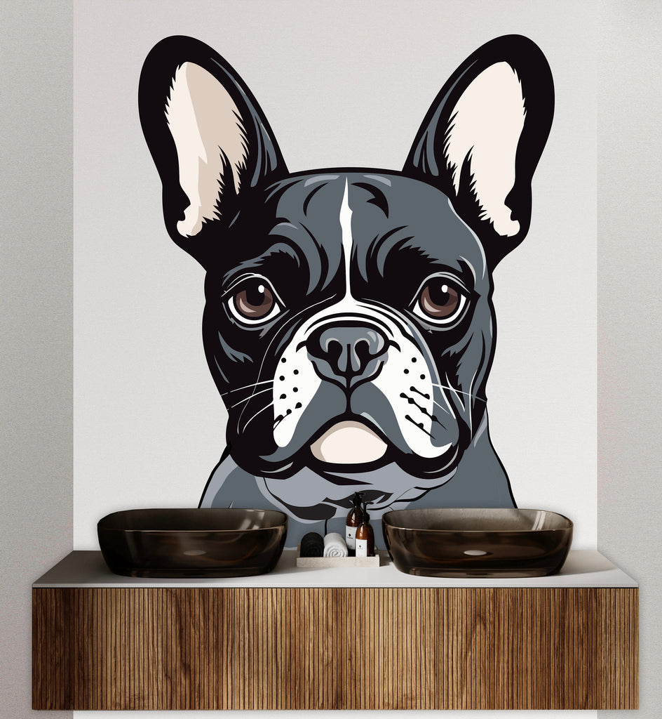 Boston Terrier Dog wall decal Dog decor Dog kids Dog wall art Decal Dog Lover Animals Dog Mom Wall Bathroom Wall Decals Stickers Vinyl 004DE