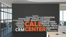 Load image into Gallery viewer, Call Center Word Cloud Vinyl Wall Art Decals, Telemarketing Call Center Wall Art Decal Customer Service Wall Sticker for Office 315LU