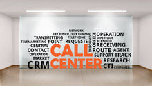 Load image into Gallery viewer, Call Center Word Cloud Vinyl Wall Art Decals, Telemarketing Call Center Wall Art Decal Customer Service Wall Sticker for Office 315LU
