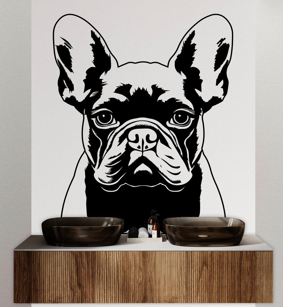 French Bulldog Dog wall decal Dog decor Dog kids Dog wall art Decal Dog Lover Animals Dog Wall Bathroom Wall Decals Stickers Vinyl 006DE