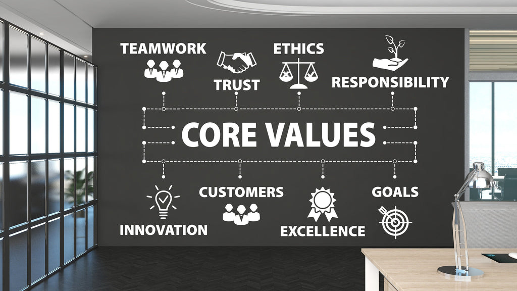 Core Value Wall Decor Our Value Wall Decal Trust Innovation Office Exellence Teamwork Wall Stickers Custom Personalized office Gift 292LU
