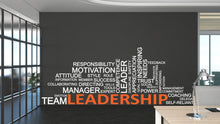 Load image into Gallery viewer, Leadership word cloud wall decor, Leadership Sign Vinyl Wall Decal, Coaching Leader Office Idea Window Business Decor Sticker Mural 316LU