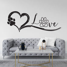 Load image into Gallery viewer, Heart Paws Dog Wall Decor, Dog Lover Wall Decals, Dog Wall Art, Dog Lover Stickers Bedroom Wall Vinyl Nursery Wall Decals Art 015DE