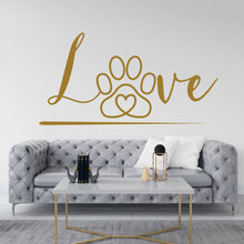 Load image into Gallery viewer, Love Heart Paws Dog Wall Decor, Dog Lover Wall Decals, Dog Wall Art, Dog Lover Stickers Bedroom Wall Vinyl Nursery Wall Decals Art 016DE