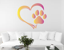Load image into Gallery viewer, Heart Paws Dog Wall Decor, Dog Lover Wall Decals, Dog Wall Art, Dog Lover Stickers Bedroom Wall Vinyl Nursery Wall Decals Art 017DE