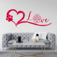 Load image into Gallery viewer, Heart Paws Dog Wall Decor, Dog Lover Wall Decals, Dog Wall Art, Dog Lover Stickers Bedroom Wall Vinyl Nursery Wall Decals Art 015DE