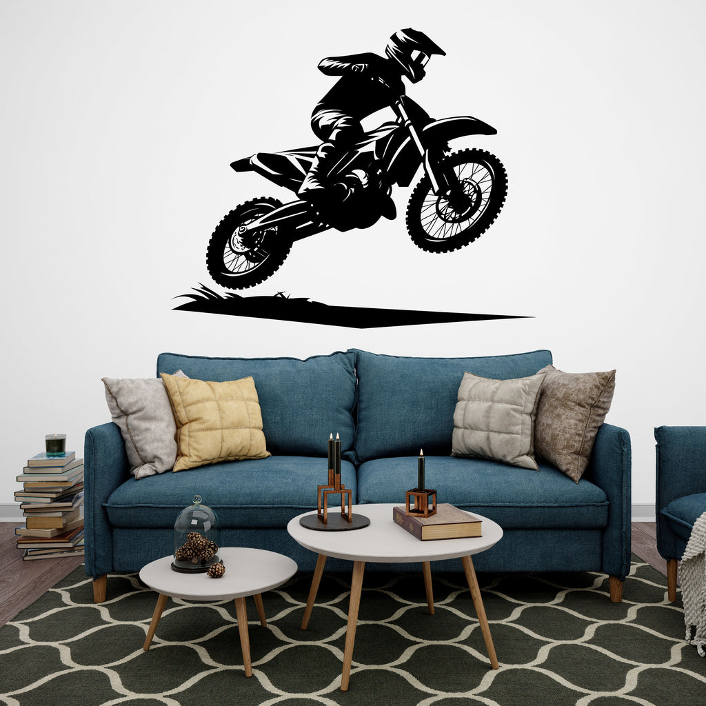 Motocross Wall Decal, Motocross Decor, Boy Motocross Wall Art, Motocross Decor, Motorcross Wall Sticker, Motocross Wall Vinyl 242RS