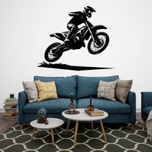 Load image into Gallery viewer, Motocross Wall Decal, Motocross Decor, Boy Motocross Wall Art, Motocross Decor, Motorcross Wall Sticker, Motocross Wall Vinyl 242RS