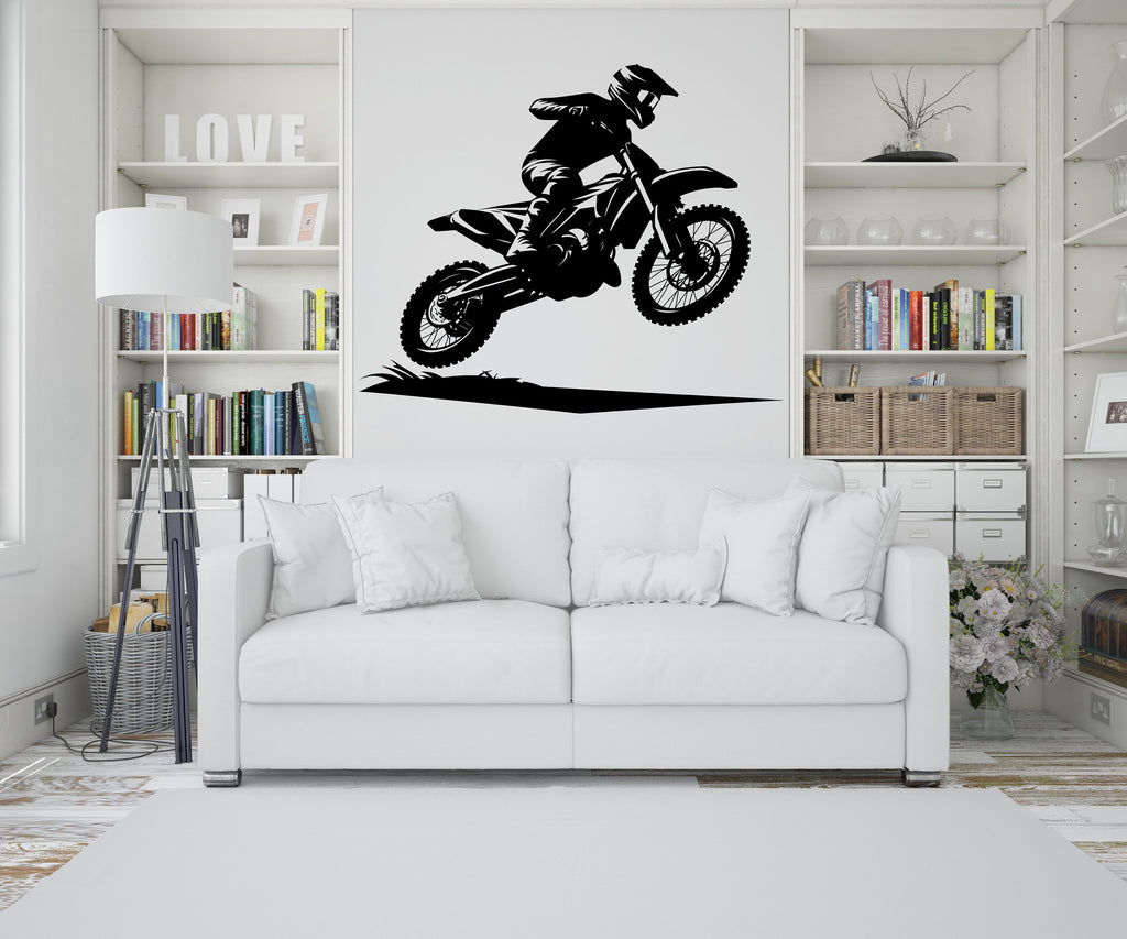 Motocross Wall Decal, Motocross Decor, Boy Motocross Wall Art, Motocross Decor, Motorcross Wall Sticker, Motocross Wall Vinyl 242RS