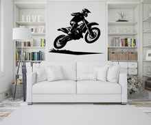 Load image into Gallery viewer, Motocross Wall Decal, Motocross Decor, Boy Motocross Wall Art, Motocross Decor, Motorcross Wall Sticker, Motocross Wall Vinyl 242RS