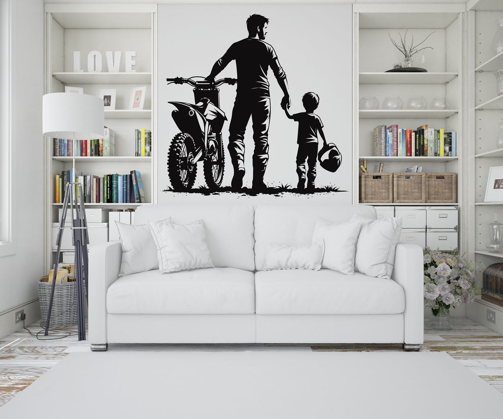 Motocross Dad Decor, Dad Boy Motocross Wall Decal, Motocross Wall Art, Motocross Decor, Motorcross Wall Sticker, Motocross Wall Vinyl 243RS