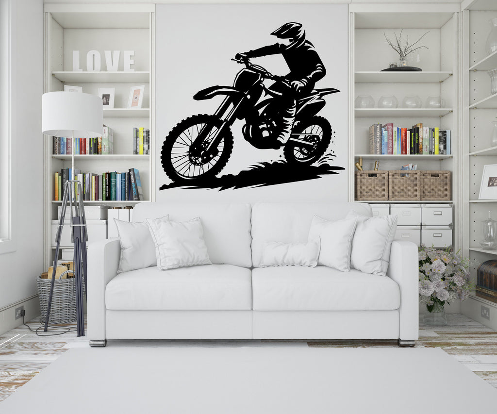 Motocross Wall Decal, Motocross Decor, Boy Motocross Wall Art, Motocross Decor, Motorcross Wall Sticker, Motocross Wall Vinyl 244RS