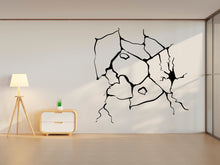Load image into Gallery viewer, Crack wall wall decal, Cracked wall sticker, Cracked Broken vinyl wall art wall decals, Nursery wall decor, Gamer room decals 299LU