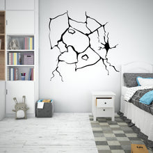 Load image into Gallery viewer, Crack wall wall decal, Cracked wall sticker, Cracked Broken vinyl wall art wall decals, Nursery wall decor, Gamer room decals 299LU