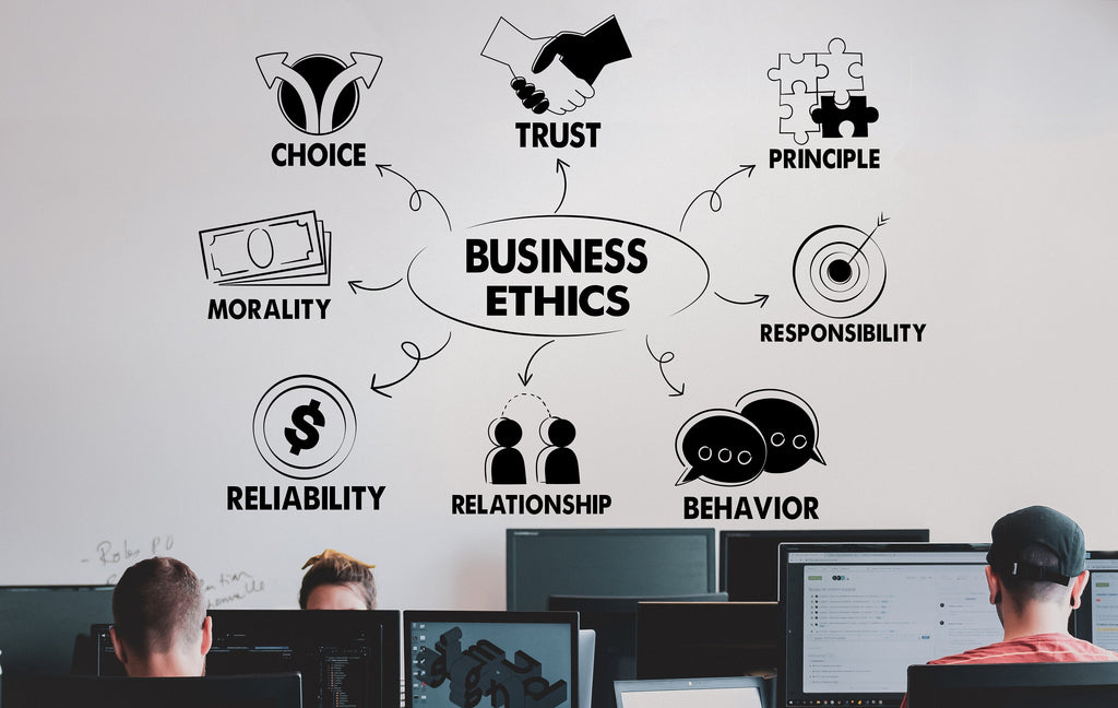 Business Ethics Wall Decal, Business Wall Decal Decoration, Office wall vinyl stickers decals, Motivation Teamwork Success Wall Decals 322LU