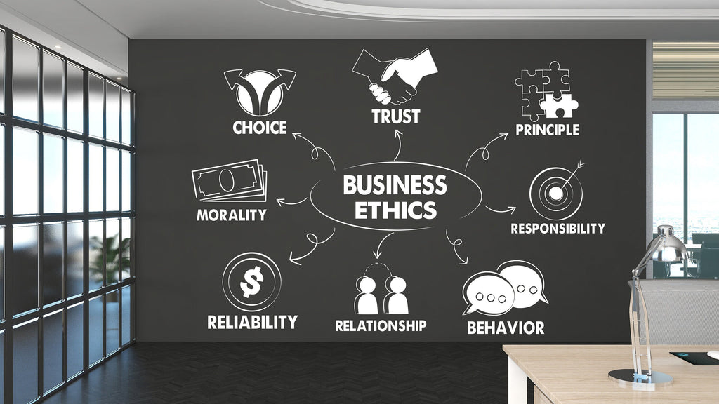 Business Ethics Wall Decal, Business Wall Decal Decoration, Office wall vinyl stickers decals, Motivation Teamwork Success Wall Decals 322LU