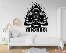 Load image into Gallery viewer, Large Custom Name American Football wall decal Sport Wall Decal Kids Decal Personalized Gifts wall Vinyl Wall Sticker Boy Room 248RS