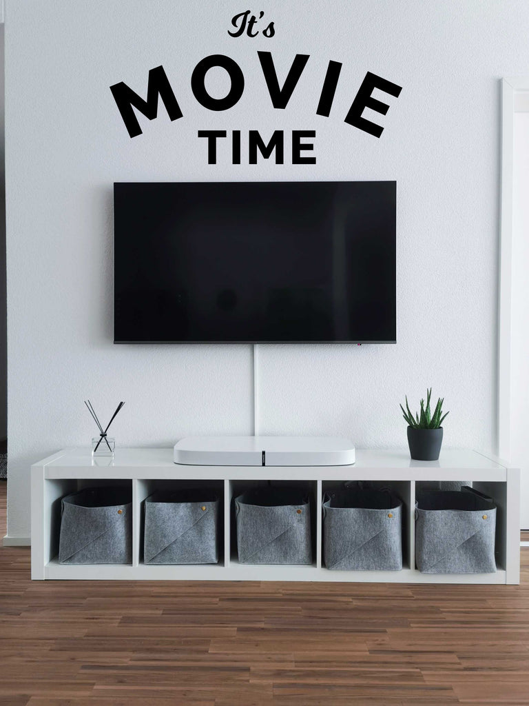 It's Movie Time Home Cinema wall decal, Theater Room Decor, Family room vinyl sticker mural, Playroom decor wall art Cinema wall decor 303LU