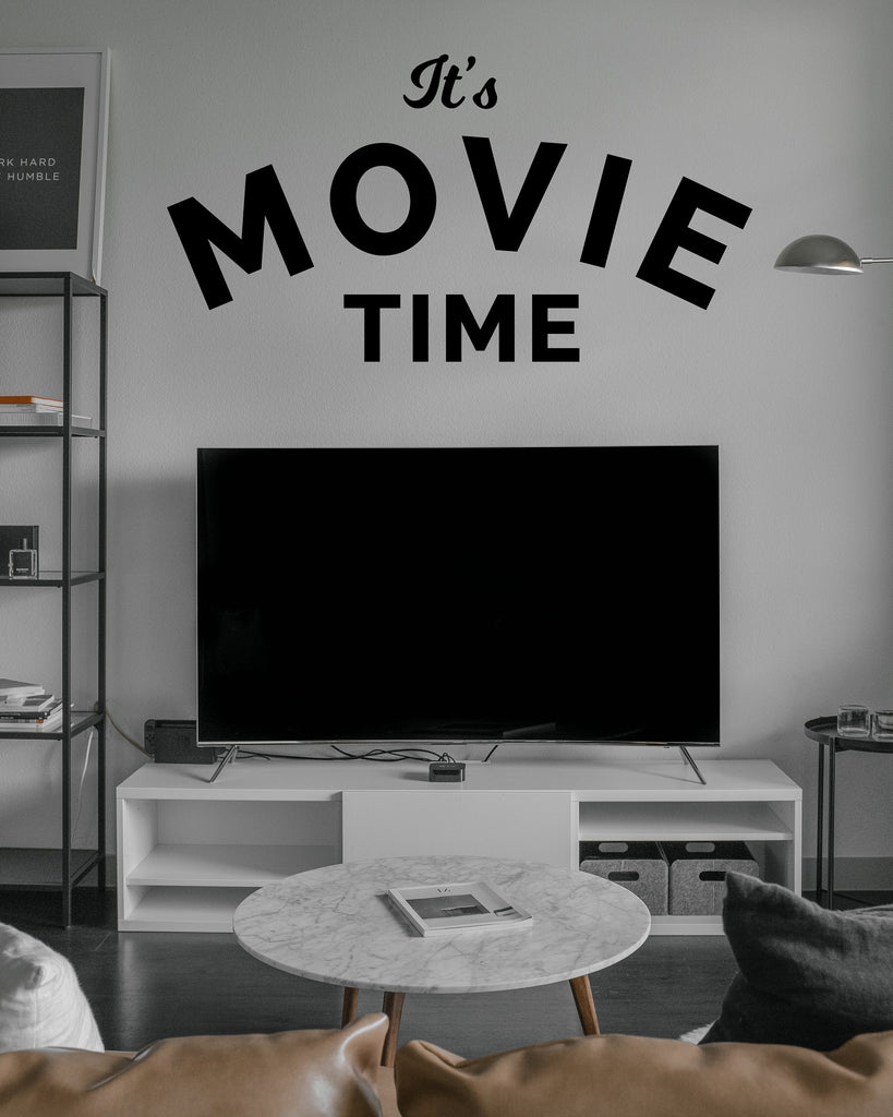 It's Movie Time Home Cinema wall decal, Theater Room Decor, Family room vinyl sticker mural, Playroom decor wall art Cinema wall decor 303LU