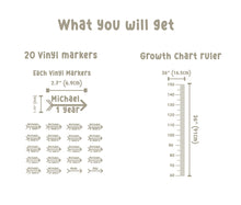 Load image into Gallery viewer, Growth Chart Ruler Decal, DIY Vinyl Kids Growth Chart Ruler Decal for Boys and Girls, Vinyl Markers for Kids Growth Chart Ruler 323LU