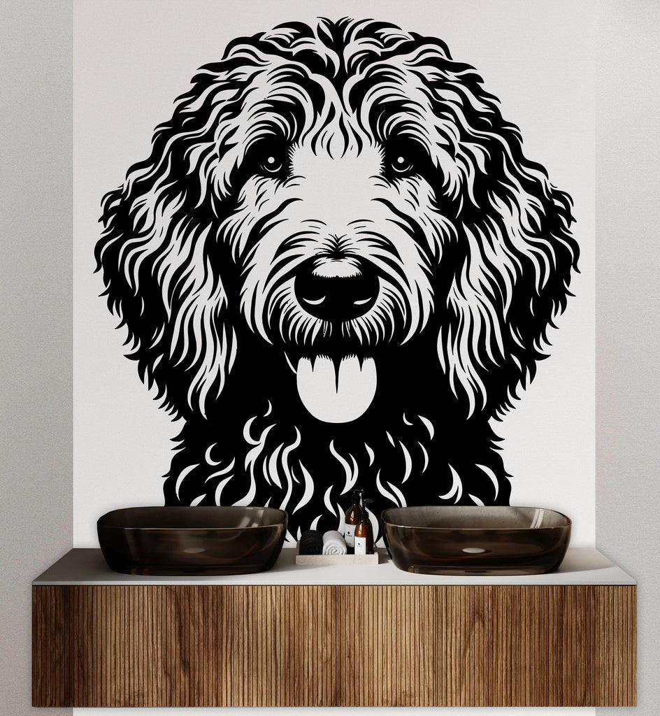 Goldendoodle Dog wall decal Dog decor Dog kids Dog wall art Decal Dog Lover Animals Dog Wall Bathroom Wall Decals Stickers Vinyl 030DE