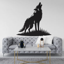 Load image into Gallery viewer, Wolf wall decal Animal Wall decor Wolf Moon wall art Decal Wolf Lover Animals Wolf Wall Bathroom Wall Decals Stickers Vinyl 037DE