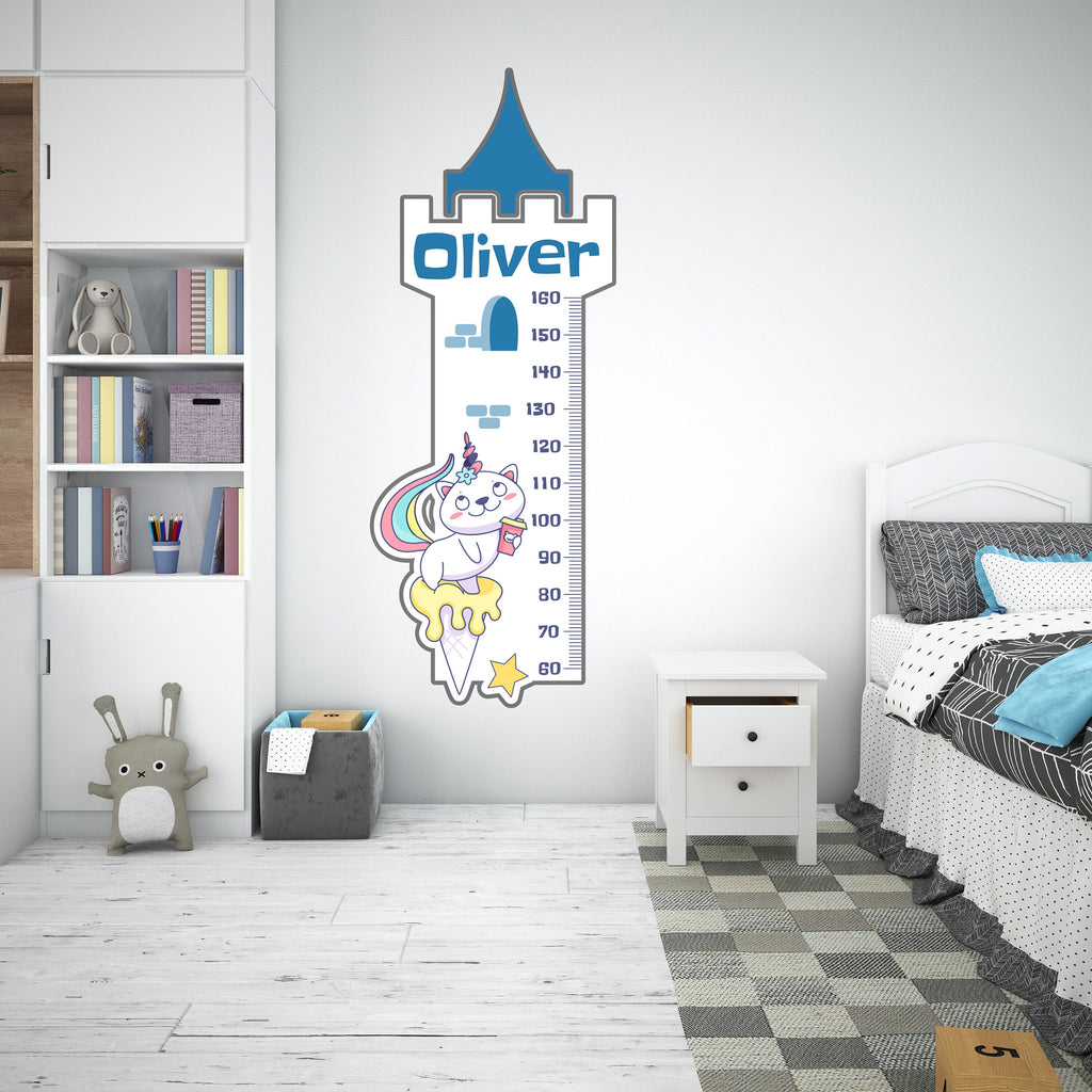 Growth Chart Ruler Decal, DIY Vinyl Kids Growth Chart Ruler Decal for Boys and Girls, Height Measurement Ruler for Wall Nursery Decor 324LU