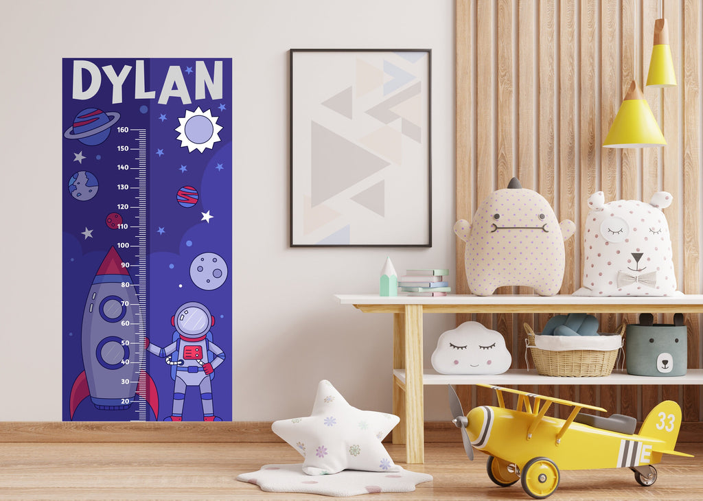 Growth Chart Ruler Decal, DIY Vinyl Kids Growth Chart Ruler Decal for Boys and Girls, Height Measurement Ruler for Wall Nursery Decor 326LU