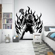 Load image into Gallery viewer, Lacrosse Player wall decal Sport Wall Decal Kids Decal Personalized Lacrosse wall Vinyl Wall Sticker Boy Room Nursery Kids Gifts 251RS