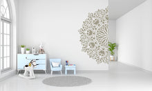 Load image into Gallery viewer, Half Mandala, Mandala Wall Art, Sacred Geometry, Mandala Sticker, Yoga, Mandala Wall Decal, Mandala Decor, Wall Decal Mandala, Gift 328LU