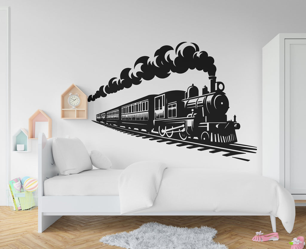 Train Wall Decal Train Wall Sticker Train Art Train Wall Vinyl Wall Decal Train Room Gifts Vinyl Wall Art Stickers 220RS