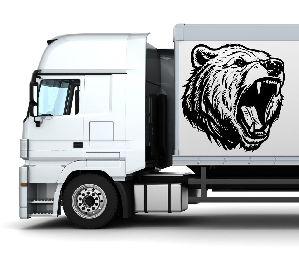 Angry Bear Truck Vinyl Graphics, Truck Side Wrap, Carbon Fiber Car Sticker, Monster Car sticker, Truck Decal, 3D Car Decal, Car Decal 221RS