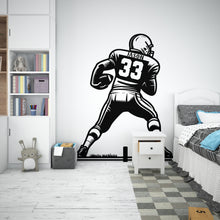 Load image into Gallery viewer, Large Custom Name American Football wall decal Sport Wall Decal Kids Decal Personalized Gifts wall Vinyl Wall Sticker Boy Room 224RS
