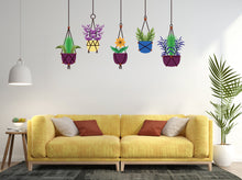 Load image into Gallery viewer, Hanging Plants in Pots wall vinyl sticker decal, Plants wall decoration, Flower plant wall decal, Living Room decor, Mural decoration 333LU