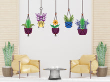 Load image into Gallery viewer, Hanging Plants in Pots wall vinyl sticker decal, Plants wall decoration, Flower plant wall decal, Living Room decor, Mural decoration 333LU