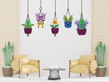 Load image into Gallery viewer, Hanging Plants in Pots wall vinyl sticker decal, Plants wall decoration, Flower plant wall decal, Living Room decor, Mural decoration 333LU