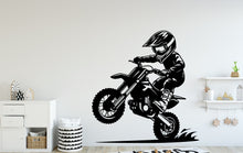 Load image into Gallery viewer, Little Boy Motocross Wall Decal, Bike Wall sticker, Motocross wall art Kids room Decal 045DE
