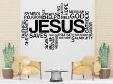 Load image into Gallery viewer, Jesus Word CLoud, Religious Wall Sign, Christian Wall Words, Church Sanctuary Wall Art, Church Wall Decor, Religious Wall Art 309LU
