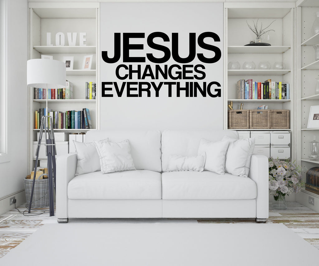 Jesus Changes Everything, Religious Wall Sign, Christian Wall Words, Church Sanctuary Wall Art, Church Wall Decor, Religious Wall Art 310LU
