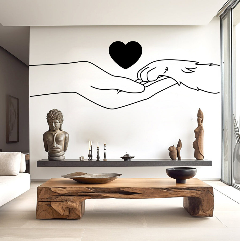Hand and paw wall decal Dad Dog decor Dog wall art Decal Dog Lover Animals wall decal Dog Wall Bathroom Wall Decals Stickers Vinyl 253RS