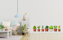 Load image into Gallery viewer, Plant potted wall stickers, Plants Pots wall vinyl sticker decal, Plants wall decoration, Flower plant wall decal, Living Room decor 335LU