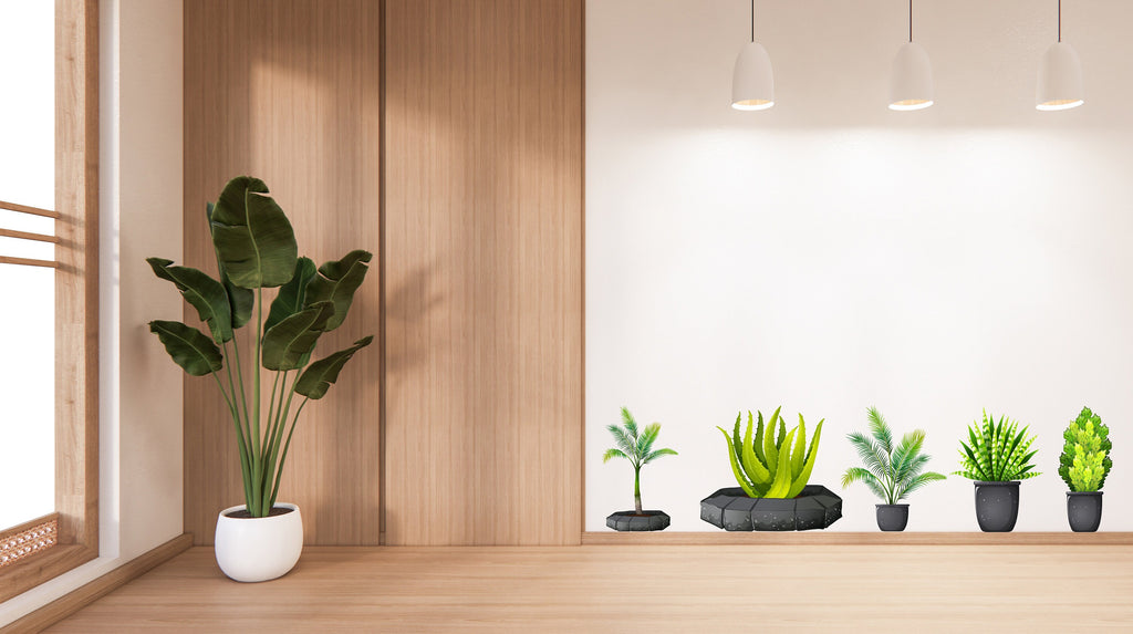 Plant potted wall stickers, Plants Pots wall vinyl sticker decal, Plants wall decoration, Flower plant wall decal, Living Room decor 337LU