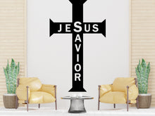 Load image into Gallery viewer, Jesus Savior Christian Religious Cross Wall Sign, Christian Wall Words, Church Sanctuary Wall Art Church Wall Decor Religious Wall Art 313LU