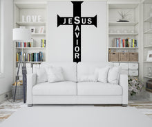 Load image into Gallery viewer, Jesus Savior Christian Religious Cross Wall Sign, Christian Wall Words, Church Sanctuary Wall Art Church Wall Decor Religious Wall Art 313LU