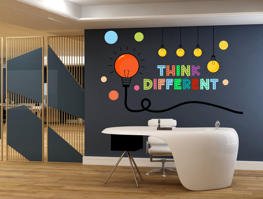 Think Different Office Wall Decal Idea Teamwork Business Worker Inspire Office Decoration Motivation Stickers Mural Unique Gift 254RS